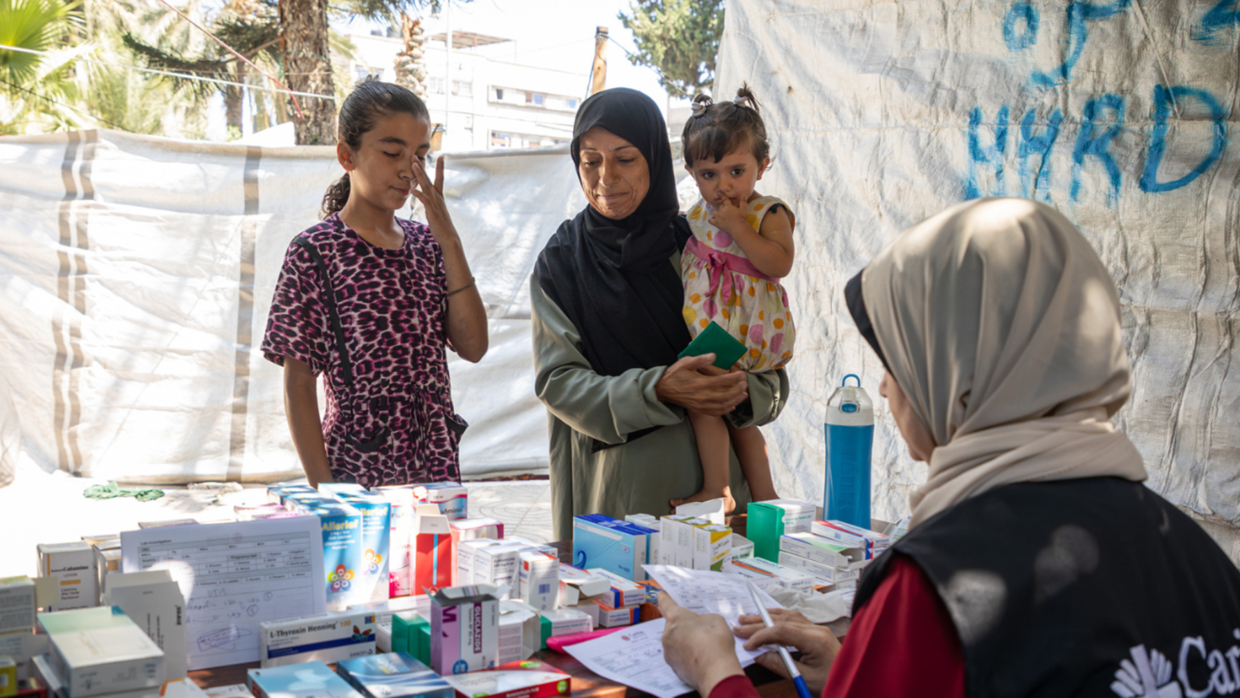 Our local partner organization provides medical assistance and distributes medication.