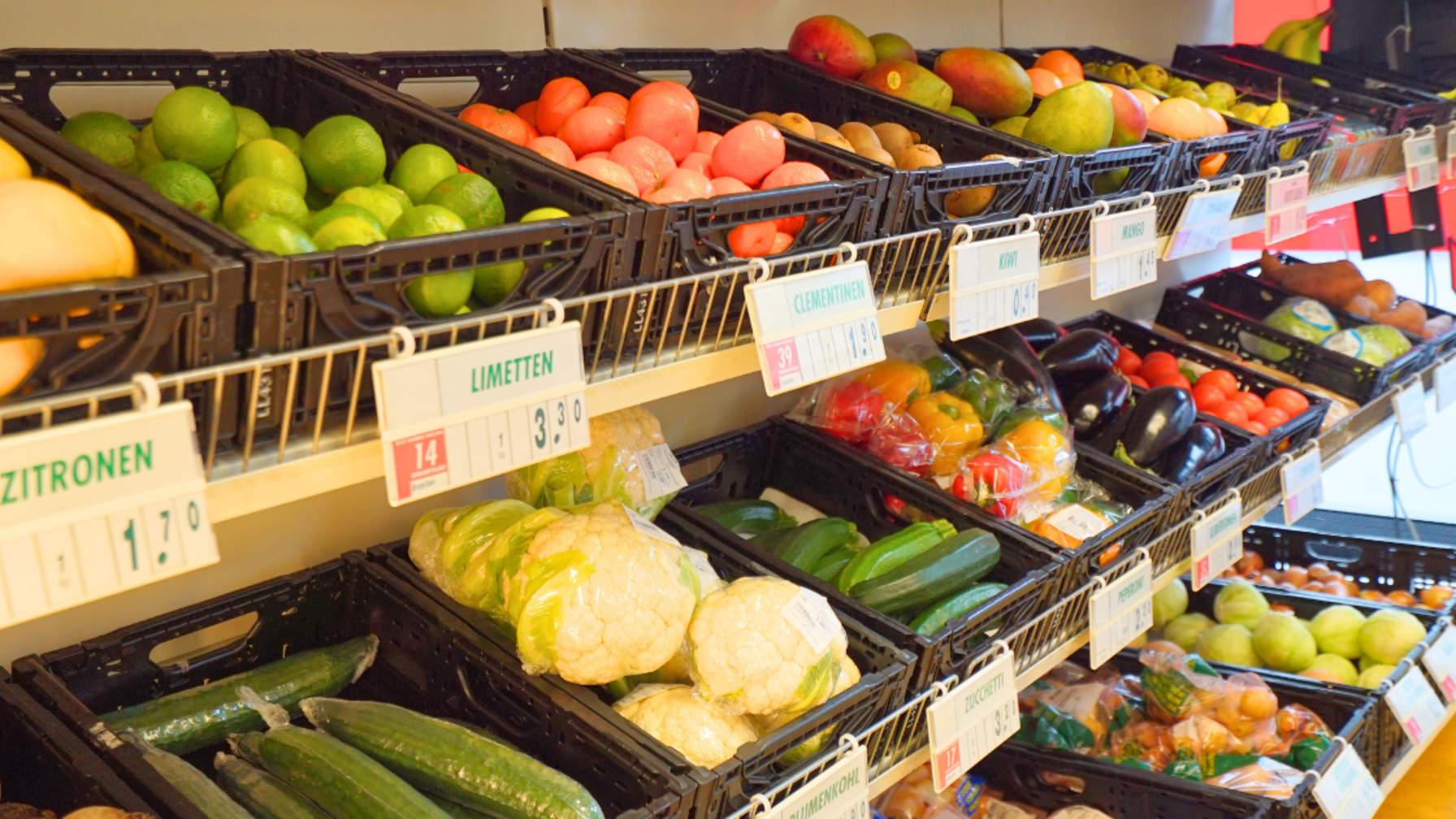 Fruits et légumes à l'Épicerie Caritas de Baar