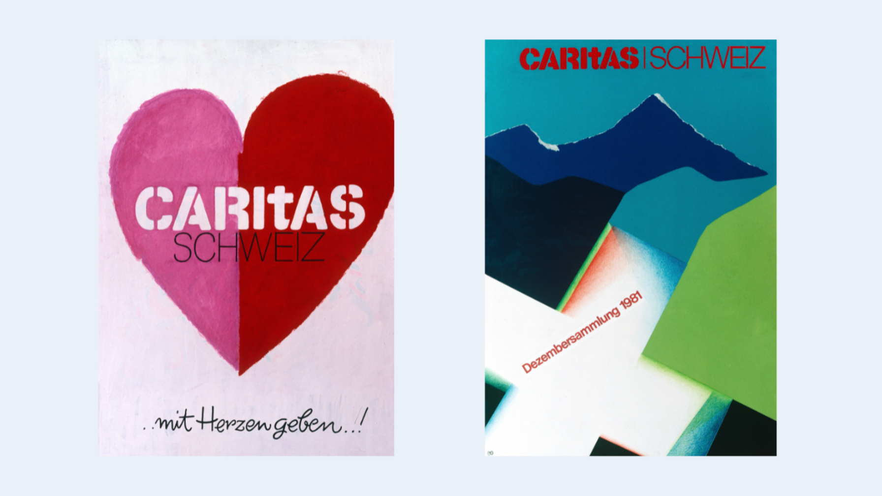 Caritas-Plakate aus den 1980er Jahren