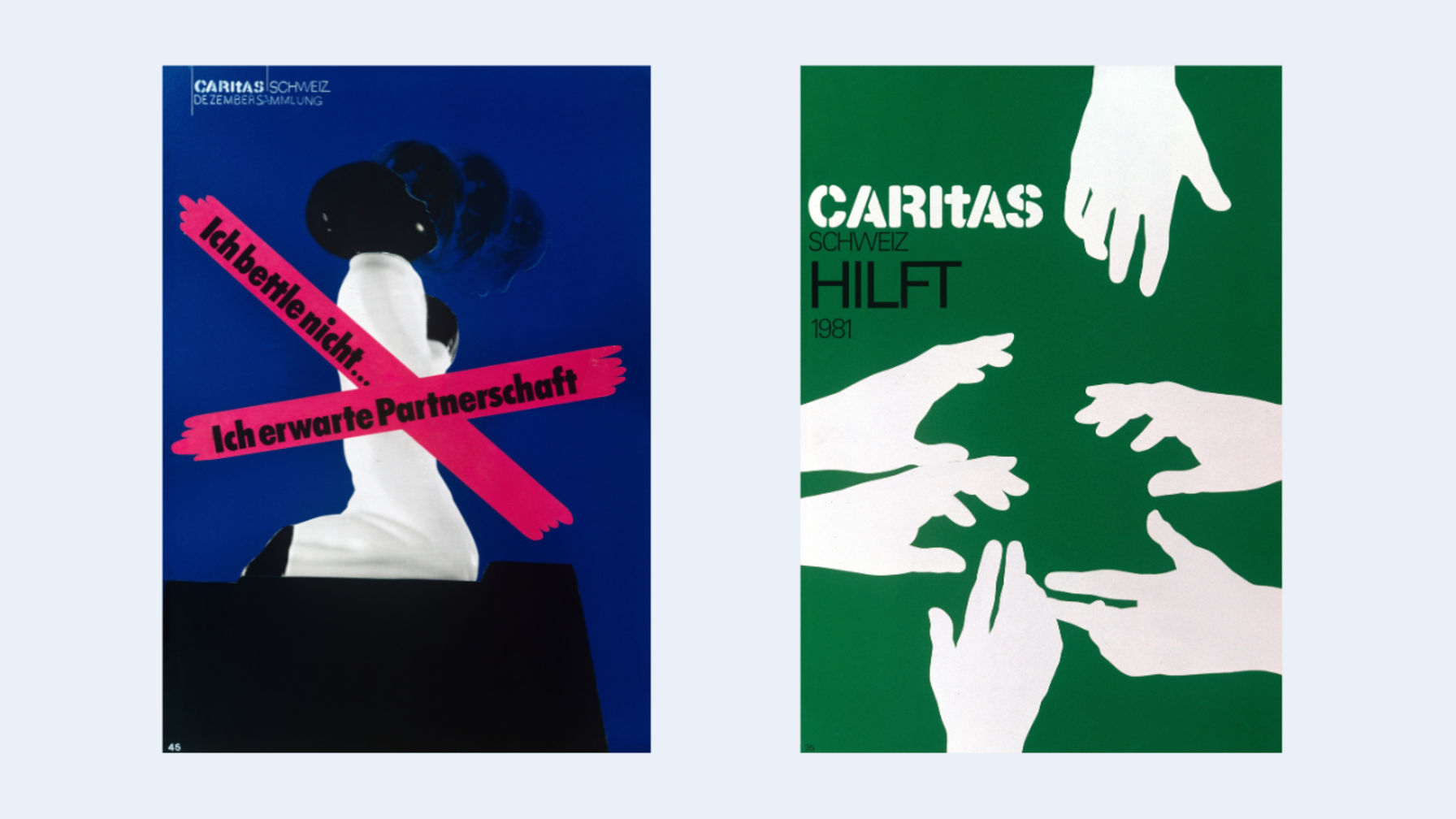 Caritas-Plakate aus den 1980er Jahren