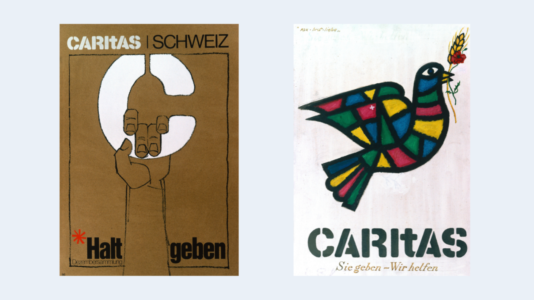 Caritas-Plakate aus den 1980er Jahren