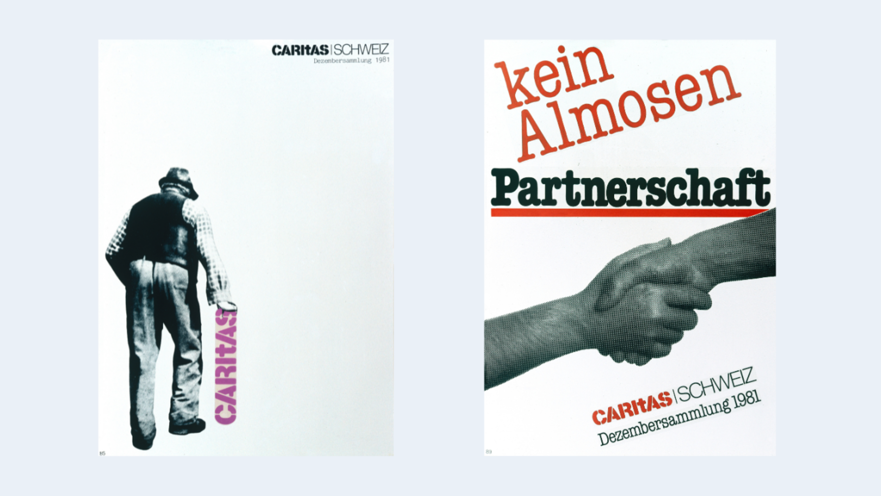 Caritas-Plakate aus den 1980er Jahren
