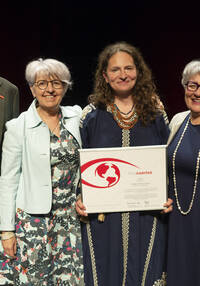 Peter Lack (directeur de Caritas Suisse), Elisabeth Baume-Schneider (conseillère fédérale), Tetiana Stawnychy (présidente de Caritas Ukraine) et Monika Maire-Hefti (présidente de Caritas Suisse)