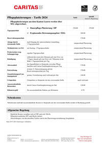 Dauerplatzierung und ergänzende Betreuungsangebote - Tarife