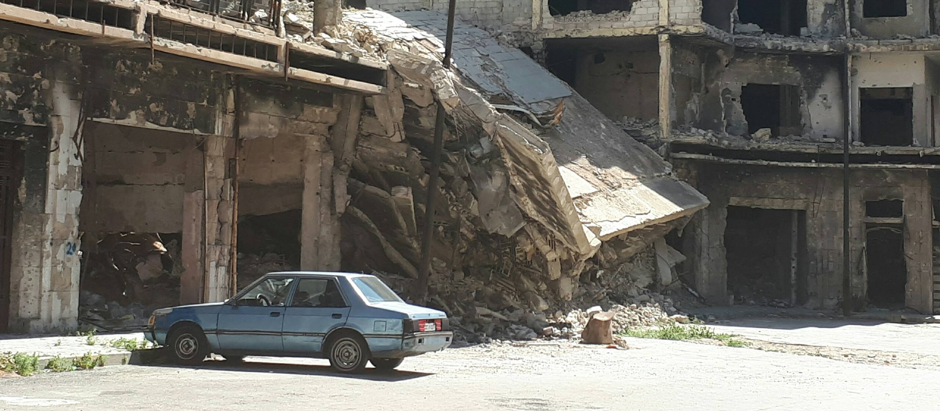 Bâtiments détruits en Syrie.