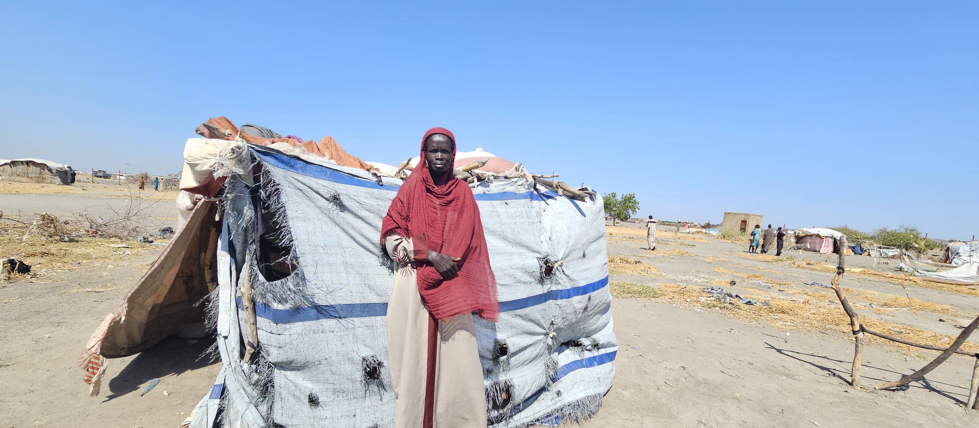 Leben unter einfachsten Bedingungen im Flüchtlingslager «Zero» in Renk: Diese sechsfache Mutter ist eine von Tausenden Frauen, die alleine mit ihren Kindern in den Südsudan geflohen ist.