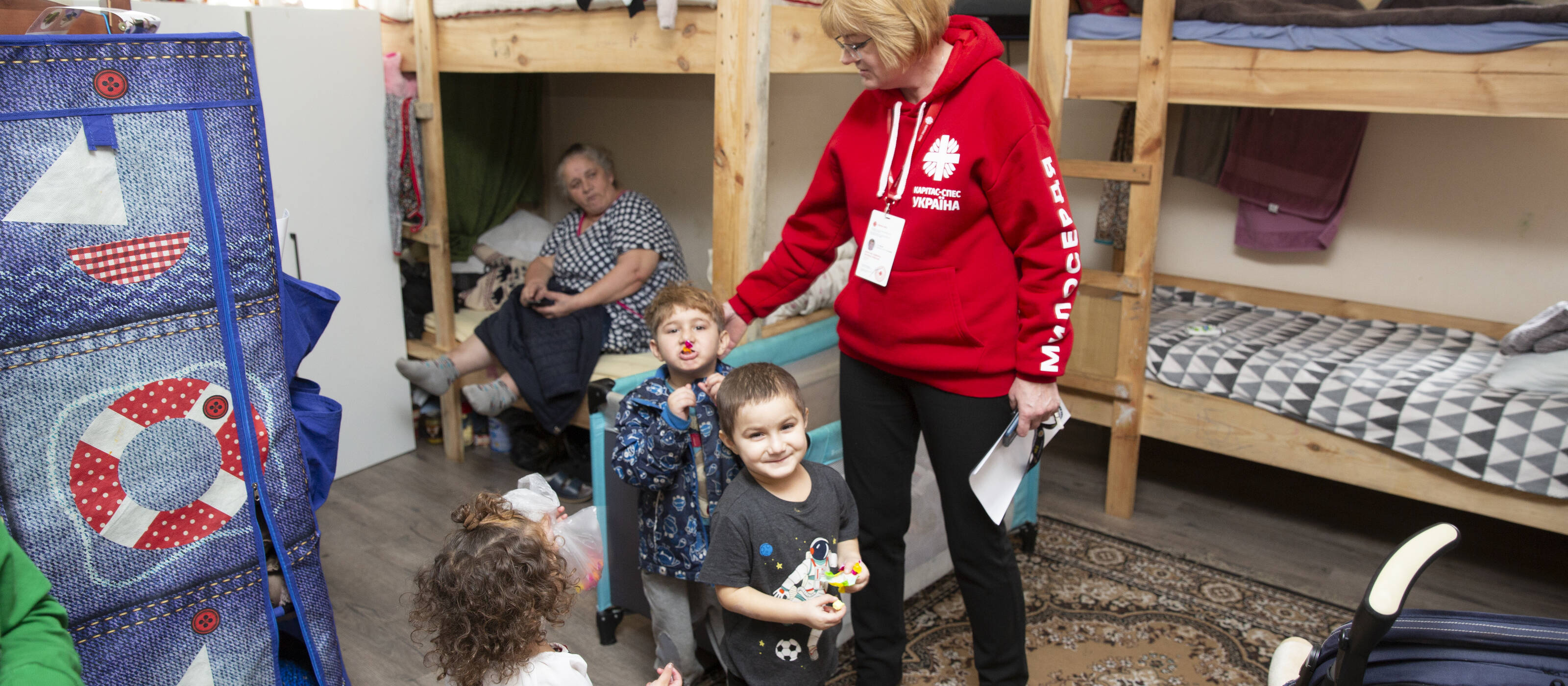 Accommodation for temporarily displaced people in the suburbs of Lviv.