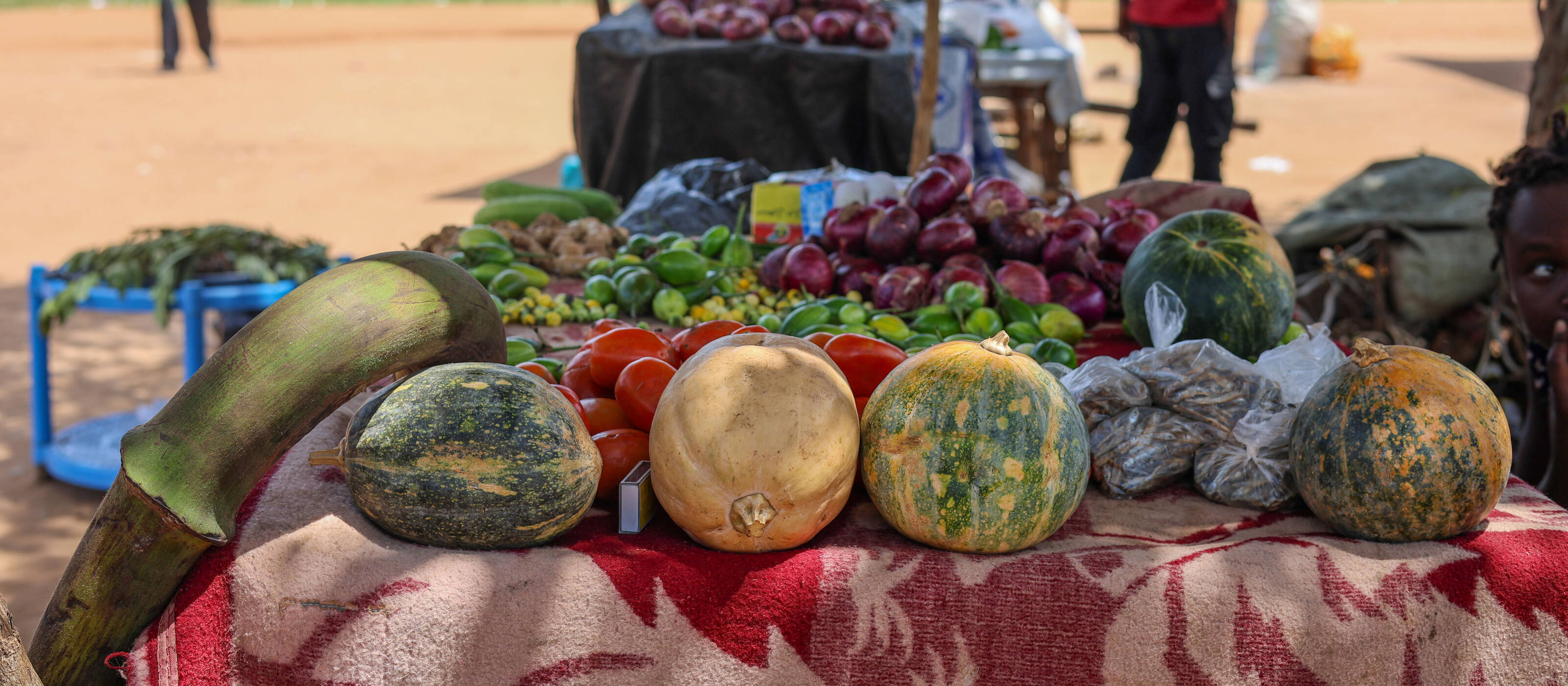 Marktstände im Gorom-Camp in Juba, Südsudan