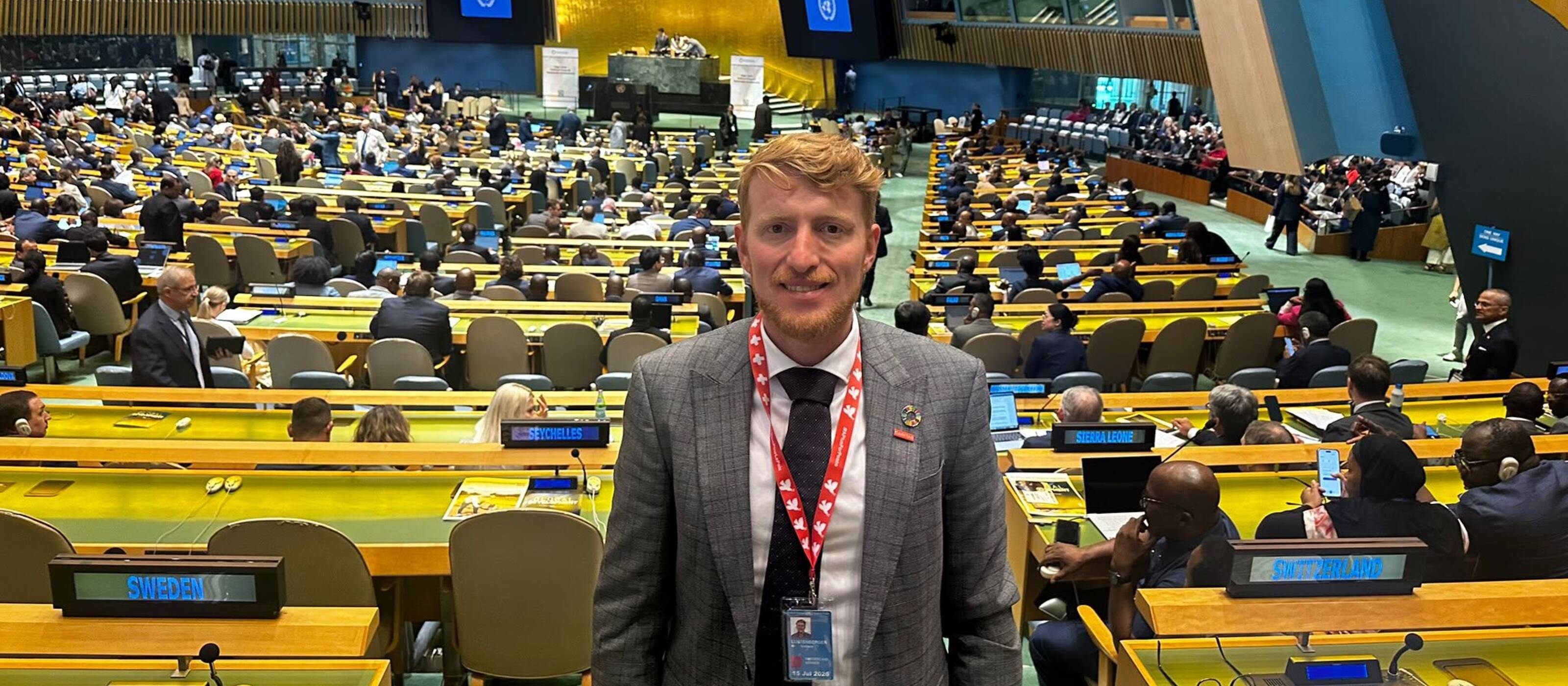 Andreas Lustenberger beim UNO HPFL in New York im Juli 2026